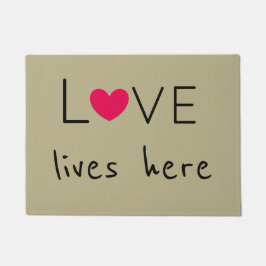 Liebe lebt hier am niedlichsten fußmatte