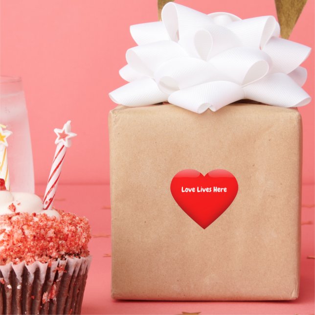 Liebe lebt hier Herz-Aufkleber (Party)