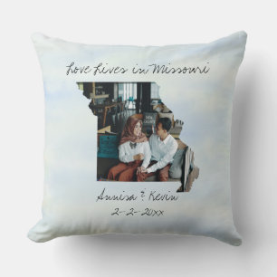 Liebe lebt in Missouri Staat gestalterisches Foto Kissen