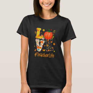 Liebe Lehrer Leben glücklich Fall Y'alle Herbstleh T-Shirt