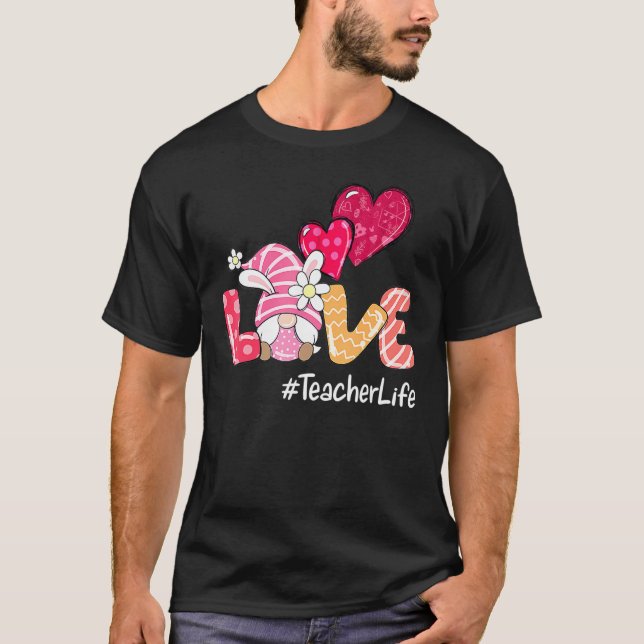Liebe Lehrer Leben Osterfest Ei Jagdkorb T-Shirt (Vorderseite)