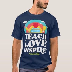 Liebe Lehrer Leben Vintag Rainbow Le Inspiriert T-Shirt