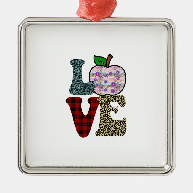 Liebe Lehrer Ornament Aus Metall (Vorne)