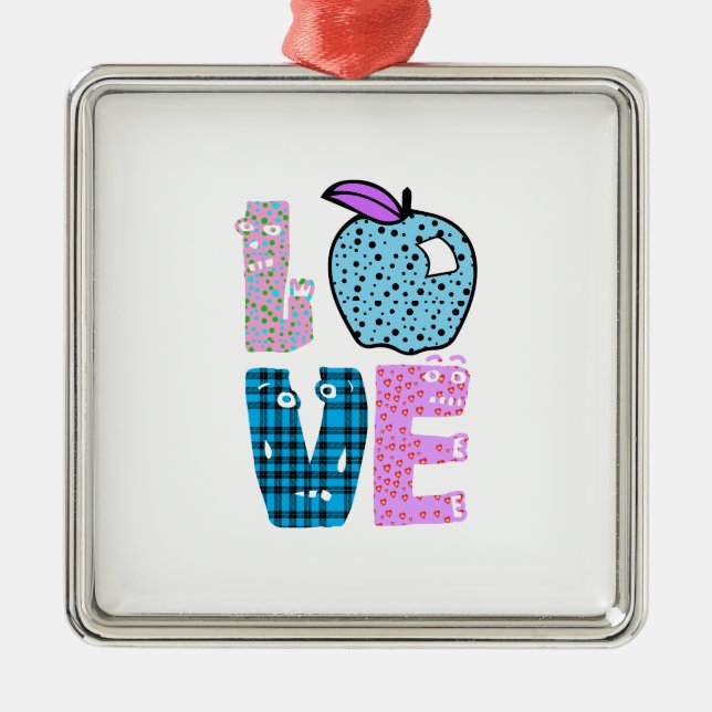 Liebe Lehrer Ornament Aus Metall (Vorne)
