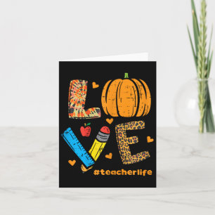 Liebe Lehrer Pumpkin Leopard Herbst Thanksgiv Karte