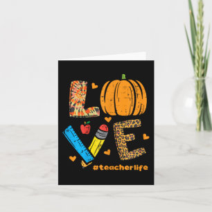 Liebe Lehrer Pumpkin Leopard Herbst Thanksgiv Karte