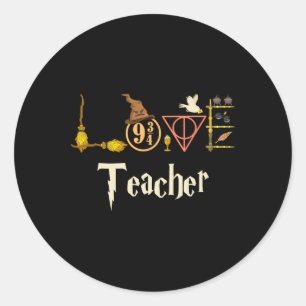 Liebe Lehrer Zauberer CK zu SchulHalloween Runder Aufkleber