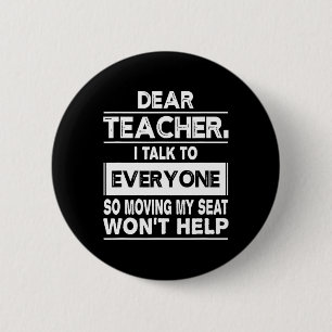 Liebe Lehrerin ich spreche mit jedem Spaß zurück i Button