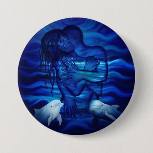 Liebe, Leidenschaft - Paar mit Delfin-Paar Button