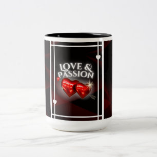 Liebe & Leidenschaft Tasse - Rote glühende Herzen