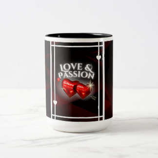 Liebe & Leidenschaft Tasse - Rote glühende Herzen 