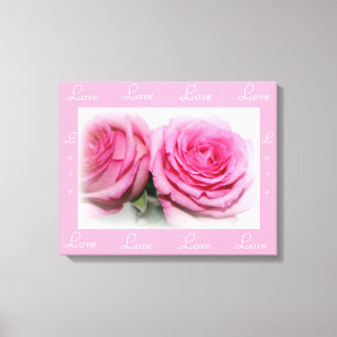 Liebe Leinwand Wrap mit rosa Rosen