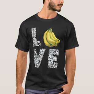 Liebe Leopard Banane Vegan Essen Sommer Frucht Veg T-Shirt