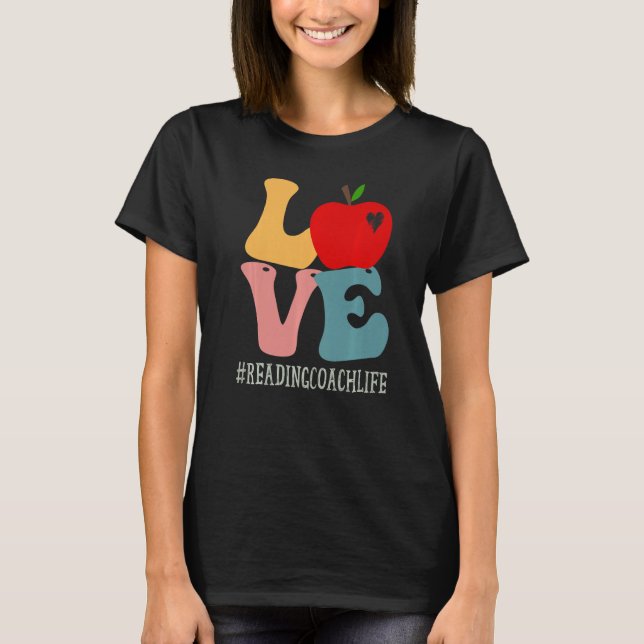 Liebe lesen Apple Groovy Retro Niedlich zurück T-Shirt (Vorderseite)