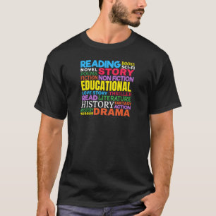 Liebe Lesen von Büchern - Genre Word Art T-Shirt