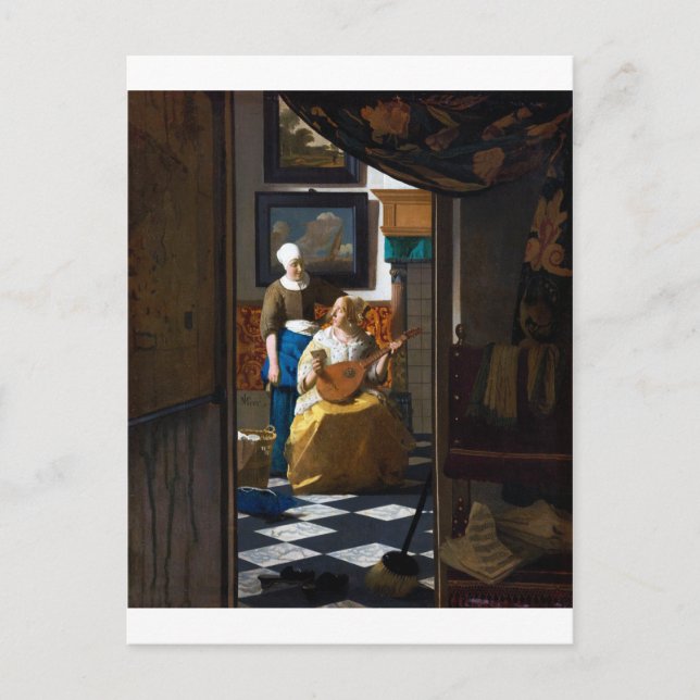 Liebe Letter, Johannes Vermeer Postkarte (Vorderseite)