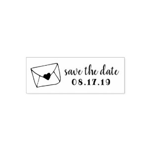 Liebe Letter Sealed Heart Envelope Save the Date Permastempel
