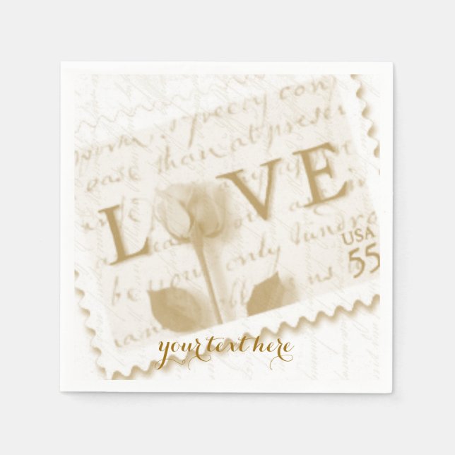 Liebe Letter Wedding Paper Napkin Set Serviette (Vorderseite)
