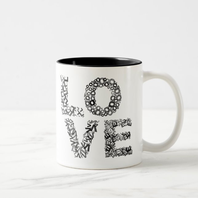 Liebe Letters-Black Zweifarbige Tasse (Rechts)