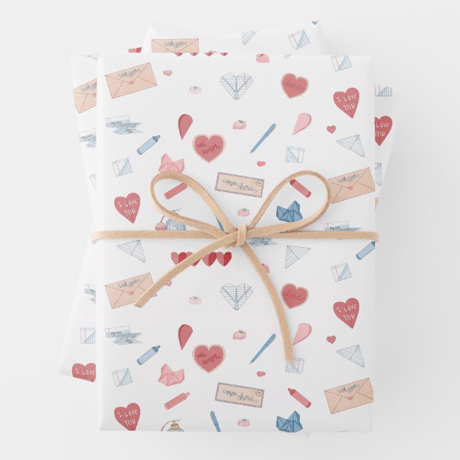 Liebe Letters Valentine Stationery Valetines Day Geschenkpapier Set (Beispiel)