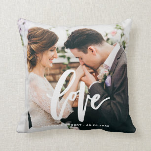 Liebe Letting Overlay Custom Wedding Foto Pillow Kissen
