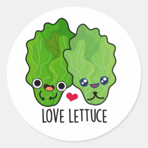 Liebe Lettuce Funny Veggie Pun Runder Aufkleber
