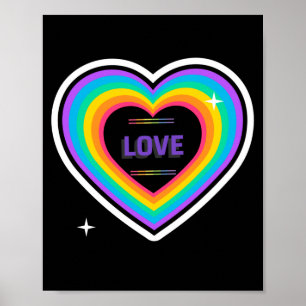 LIEBE. LGBT+Stolz. Liebe des Regenbogenherzes. Poster