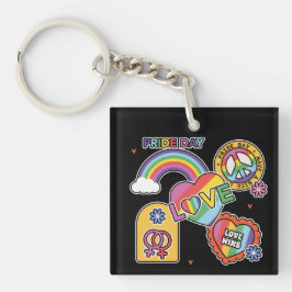 Liebe. LGBT+Stolz. Tag des Stolzes. Rainbow-Liebe. Schlüsselanhänger