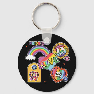Liebe. LGBT+Stolz. Tag des Stolzes. Rainbow-Liebe. Schlüsselanhänger