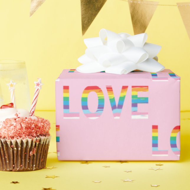 LIEBE LGBTQIA Rainbow, Prix Letter Cool Geschenkpapier (Geburtstagsparty)