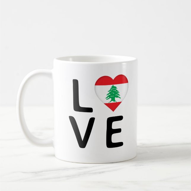 Liebe - Libanonflagge Kaffeetasse (Links)