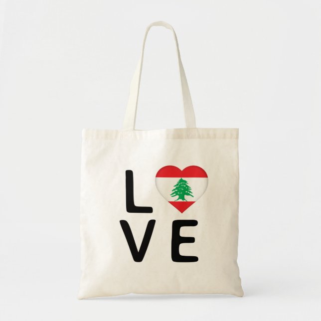 Liebe - Libanonflagge Tragetasche (Vorne)