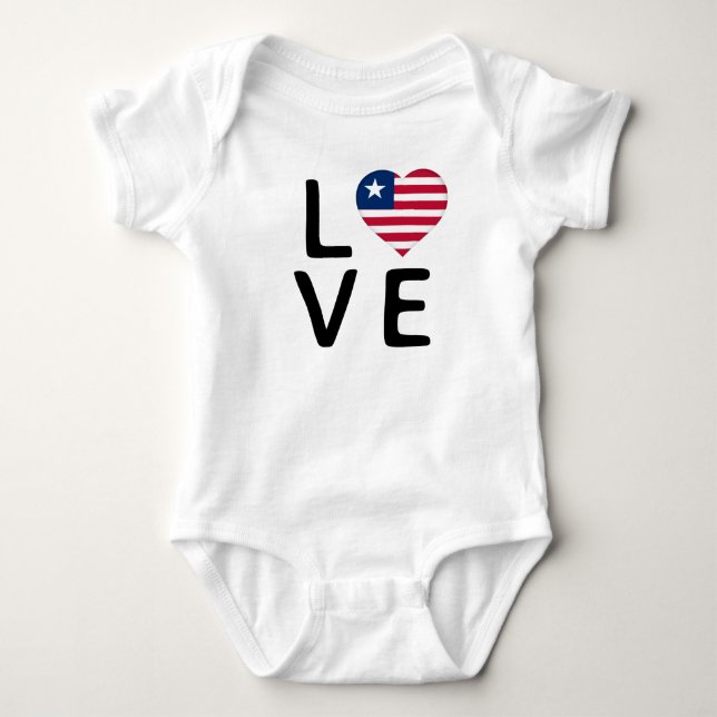 Liebe - Liberia-Flagge Baby Strampler (Vorderseite)