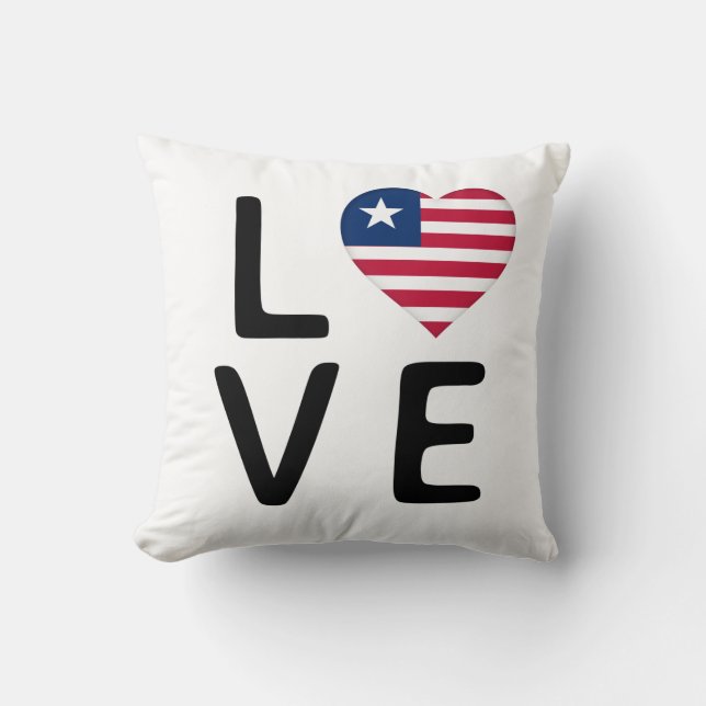 Liebe - Liberia-Flagge Kissen (Vorderseite)