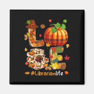 Liebe Librarian Erntedank Job Team Fall Pumpkins Magnet