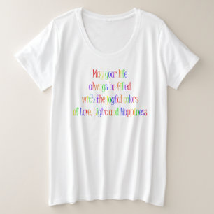 Liebe, Licht, Glück Zitat glücklich Holi Wunsch Große Größe T-Shirt