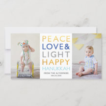 Liebe & Licht-Typografie Hanukkah-Fotokarte
