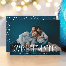 Liebe, Licht und Gitter | Hanukkah-Fotokarte Feiertagskarte