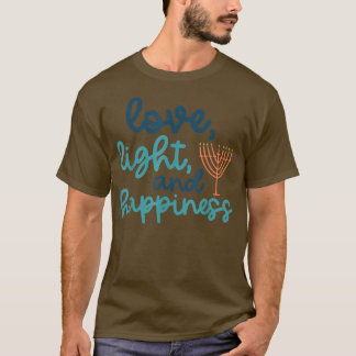 Liebe Licht und Glück Hanukkah Menorah Jüdisch H T-Shirt
