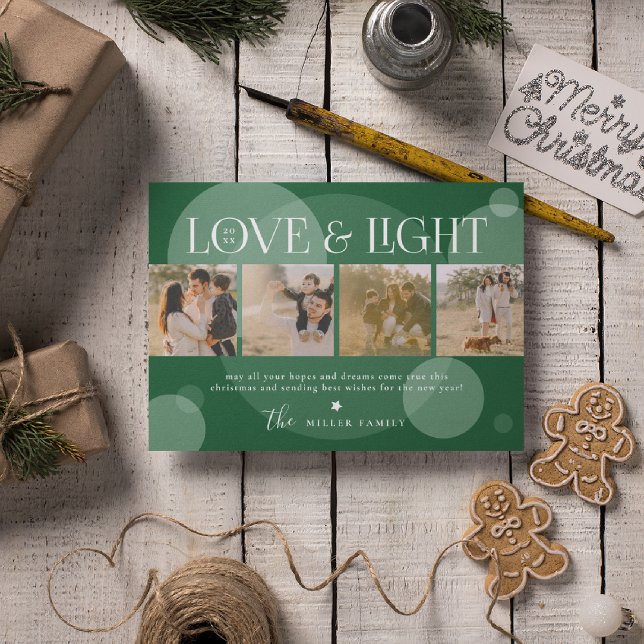 Liebe & Lichtfoto Collage Weihnachtskarte Feiertagskarte (Von Creator hochgeladen)