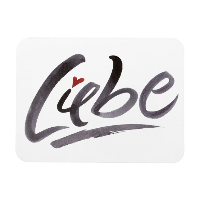 LIEBE Liebe Hertz Schoneschrift Lettering Magnet (Horizontal)