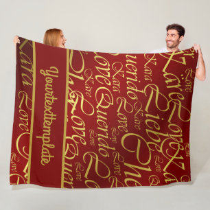 Liebe, liebe,kara,cher,käre,querido,text,Rose,fest Fleecedecke