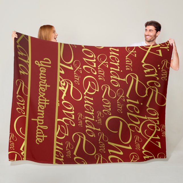 Liebe, liebe,kara,cher,käre,querido,text,Rose,fest Fleecedecke (Beispiel)
