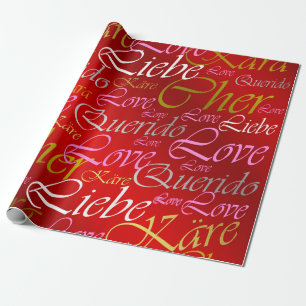 Liebe, liebe,kara,cher,käre,querido,text,Rose,fest Geschenkpapier