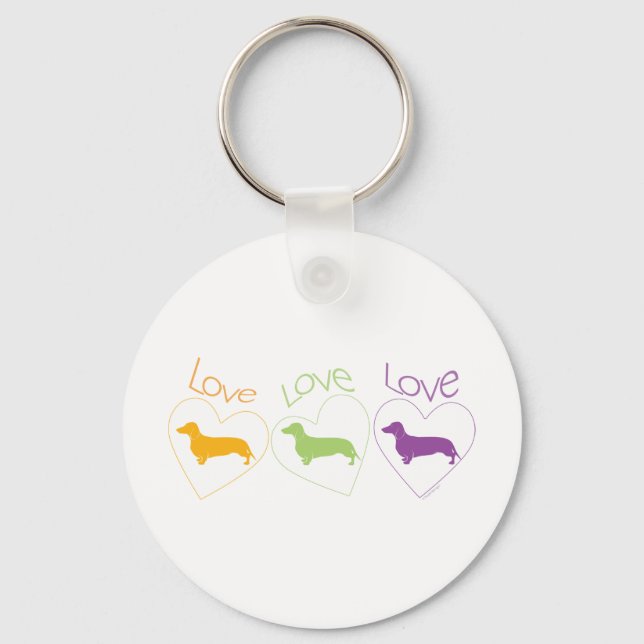Liebe Liebe Liebe Dackeln! Schlüsselanhänger (Vorderseite)