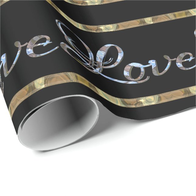 Liebe Liebe Liebe Eleganter Designer Geschenkpapier (Rolleneckpunkt)