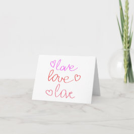 Liebe, Liebe, Liebe in Messy Cursive Writing BLANK Karte