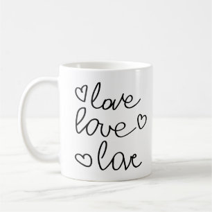 Liebe, Liebe, Liebe in unnachgiebiger Schrift Kaffeetasse