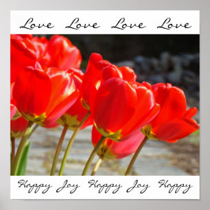 Liebe Liebe Liebe Kunst Drucke Rote Tulpen Blumen