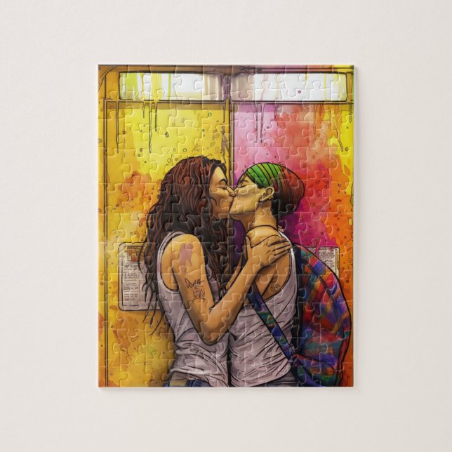 Liebe Liebe Liebe | Lesbischer Pride Jigsaw Puzzle (Vertikal)